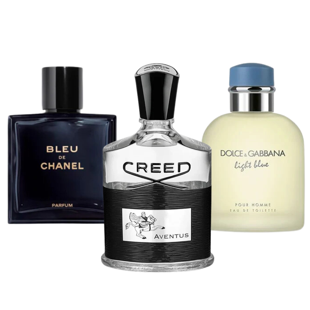 3 Parfums Bleu de Chanel, Creed Aventus, Dolce Gabbana Light Blue (Eau Parfum) 100ml